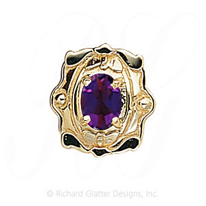 GS386 AMY - 14 Karat Gold Amethyst Slide 